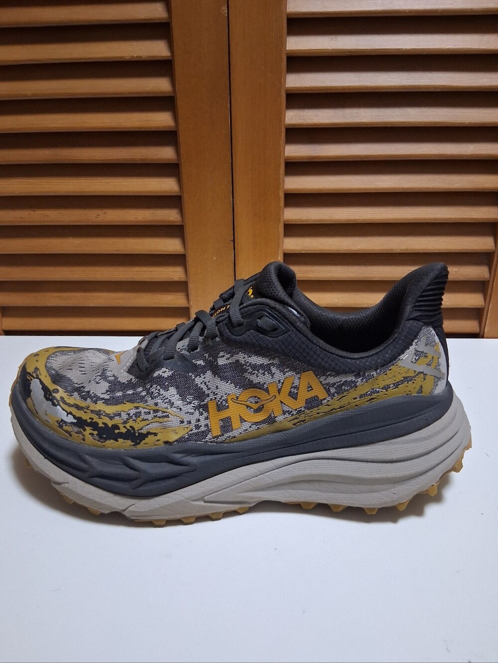 Hoka Stinson 7 Black/Cement Men's Trail Running Shoe * Size: 8D